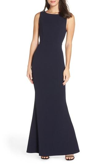 Women's Lulus Mine Backless Trumpet Gown - Blue