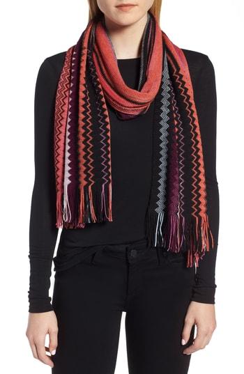 Women's Missoni Multi Zigzag Stripe Scarf, Size - Pink