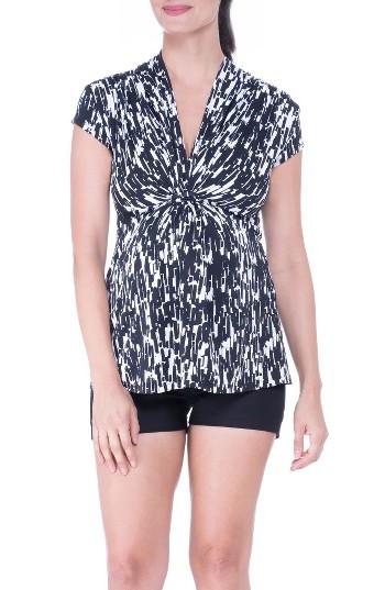 Women's Olian Knot Maternity Top - Black