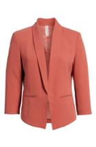 Women's Mural 'curve' Open Front Shawl Collar Blazer - Red