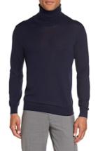 Men's Eleventy Solid Wool & Silk Turtleneck Sweater - Blue
