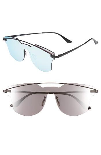Women's Glassing Gp8 Shield 58mm Sunglasses - Black/ Silver Flash