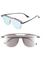 Women's Glassing Gp8 Shield 58mm Sunglasses - Black/ Silver Flash
