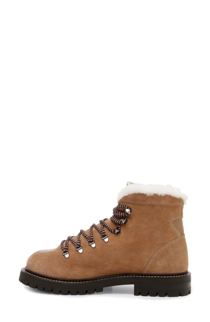 Women's Valentino Garavani Trekking Combat Boot With Genuine Shearling Trim Us / 36eu - Brown