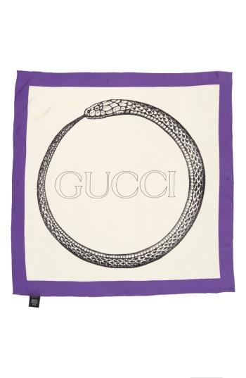 Women's Gucci Ouroboros Square Foulard Silk Scarf