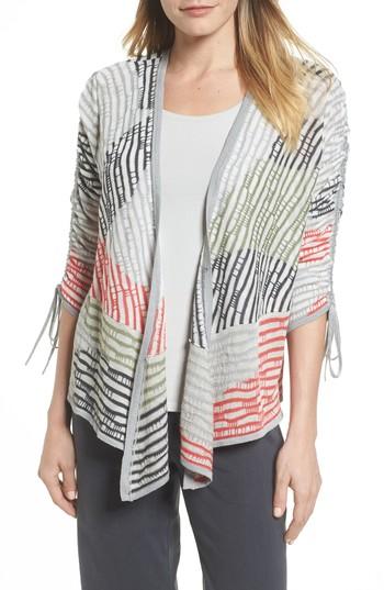 Women's Nic+zoe Stitch Blocked 4-way Cardigan - Blue