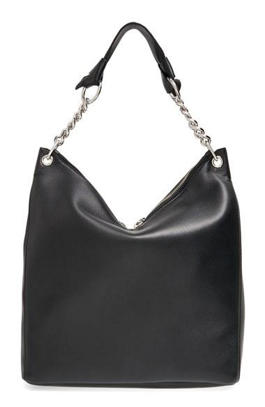 Jimmy Choo 'raven' Leather Shoulder Bag - Black