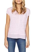 Petite Women's Sanctuary City Mix Layered Look Tee, Size P - Pink