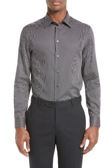 Men's Armani Collezioni Trim Fit Textured Neat Sport Shirt