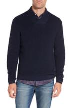 Men's Rodd & Gunn Charlesworth Suede Patch Merino Wool Sweater - Blue