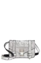 Proenza Schouler Mini Ps1 Snakeskin Embossed Metallic Leather Crossbody Bag - Metallic