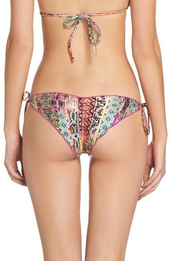 Women's Luli Fama Embellished Brazilian Bikini Bottoms - Orange