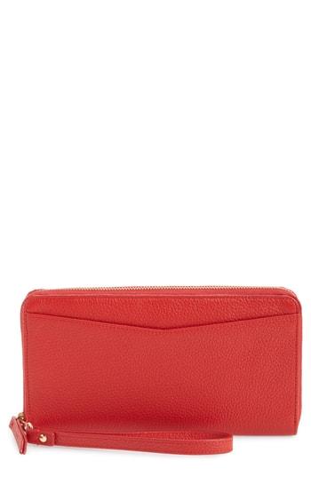 Women's Nordstrom Zip Around Leather Continental Wallet - Red