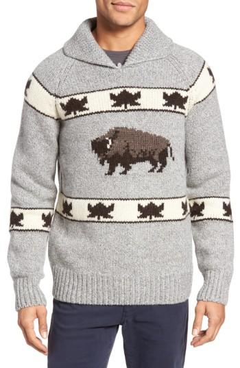 Men's Schott Nyc Cowichan Pullover Sweater - Grey