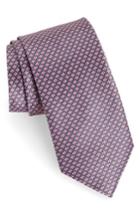 Men's Brioni Neat Geometric Silk Tie, Size - Purple