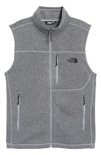 Men's The North Face Gordon Lyons Zip Fleece Vest - Grey