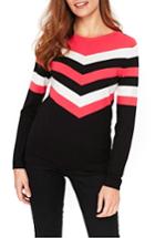 Women's Wallis Chevron Stripe Sweater Us / 20 Uk - Pink