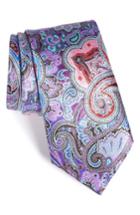 Men's Ermenegildo Zegna Quindici Paisley Silk Tie, Size - Purple