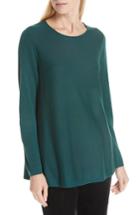 Women's Eileen Fisher Tencel Lyocell & Silk Sweater, Size - Green