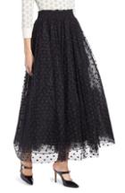 Women's Halogen X Atlantic-pacific Polka Dot Tulle Maxi Skirt - Black
