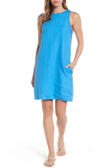 Women's Tommy Bahama Two Palms Frayed Trim Shift Dress - Blue