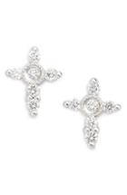 Women's Bony Levy Simple Obsessions Diamond Cross Stud Earrings (nordstrom Exclusive)