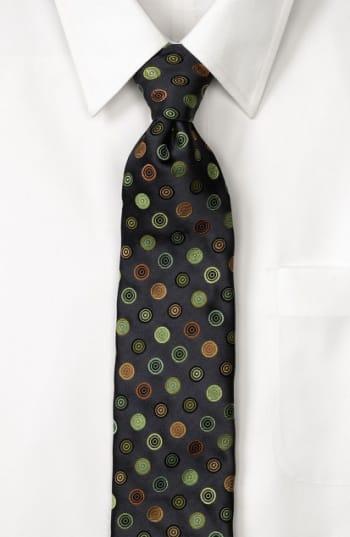 Men's Ted Baker London Circle Print Silk Tie, Size - Green