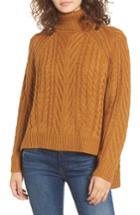 Women's Dreamers By Debut Cable Knit Turtleneck Sweater - Brown