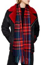 Men's Topman Classic Check Scarf, Size - Red