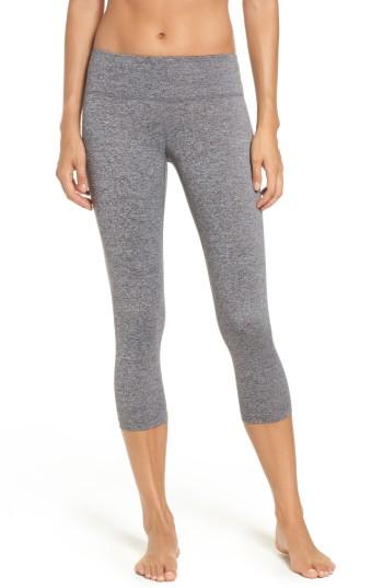 Women's Spiritual Gangster Varsity Power Crop Leggings - Grey