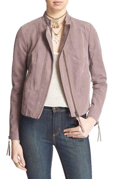 Women's Free People Faux Leather Jacket - Grey