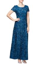 Women's Alex Evenings Embellished Lace Gown (similar To 14w) - Blue