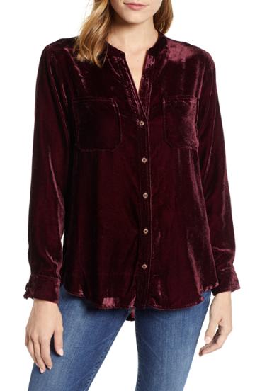 Women's Wit & Wisdom Velvet Shirt - Red