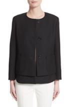 Women's Akris Punto Wool Jacket With Detachable Hem - Black