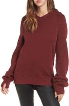 Women's Pam & Gela Distressed Sweatshirt, Size - Burgundy