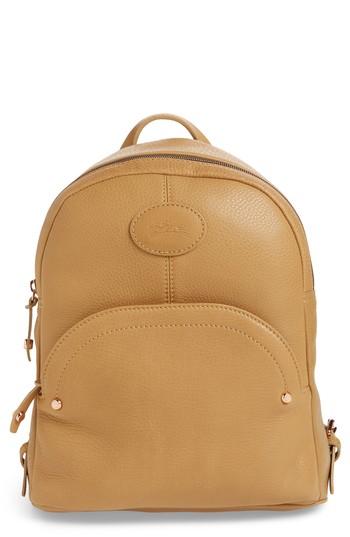 Longchamp Mystery Leather Backpack - Beige