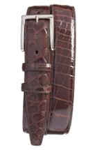 Men's Torino Belts Genuine American Alligator Leather Belt - Brown