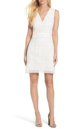 Women's French Connection Summer Cage Lace Sheath Dress - White