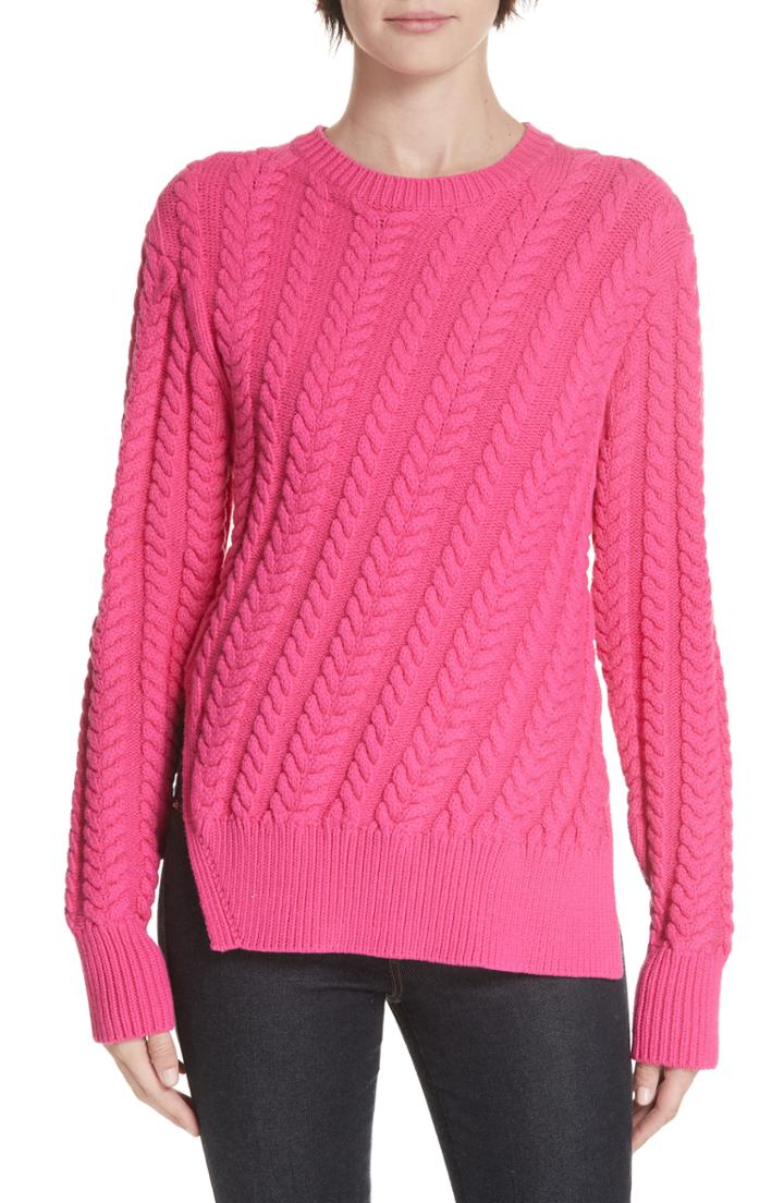 Women's Derek Lam 10 Crosby Diagonal Cable Sweater - Pink