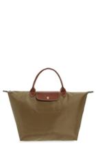 Longchamp 'medium Le Pliage' Nylon Top Handle Tote - Brown