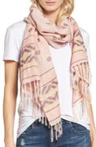 Women's Caslon Geo Pattern Scarf, Size - Burgundy
