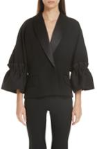 Women's Roksanda Zenitha Cinch Elbow Sleeve Tuxedo Jacket Us / 8 Uk - Black