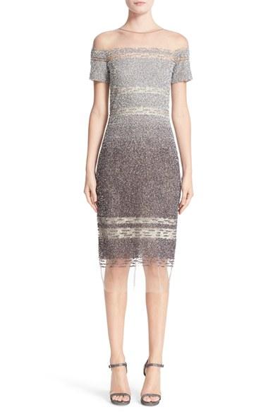 Women's Pamella Roland Signature Sequin Cap Sleeve Cocktail Dress