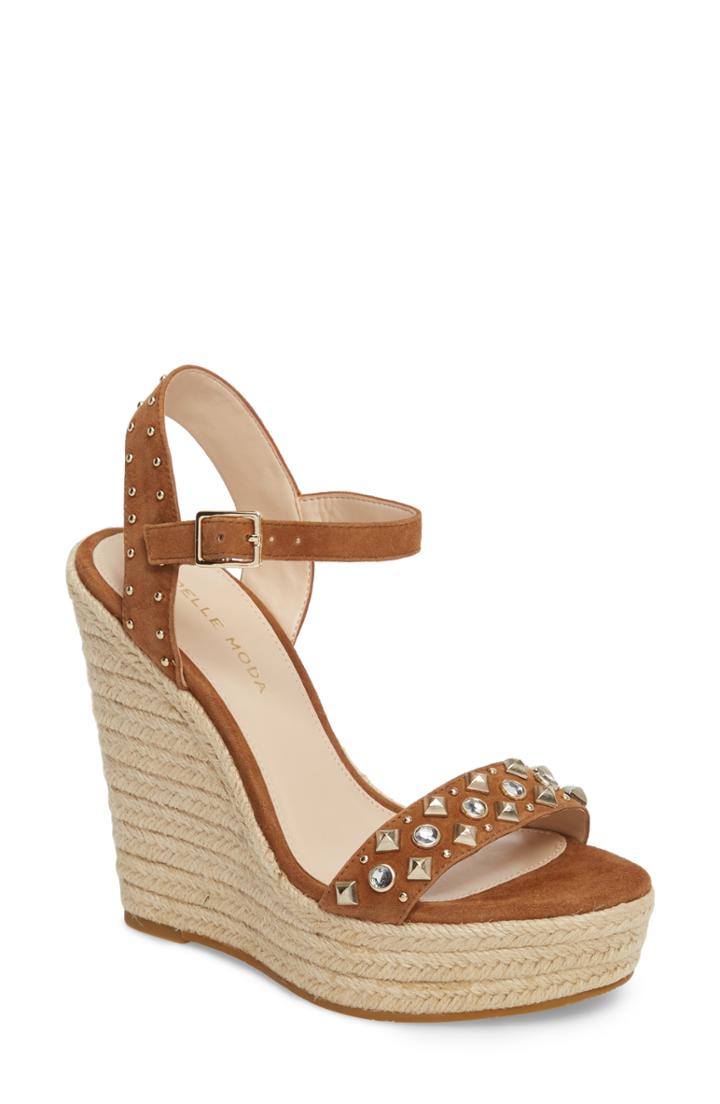 Women's Pelle Moda Oates Espadrille Wedge Sandal .5 M - Brown
