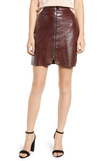 Women's Bishop + Young Exposed Zip Miniskirt - Burgundy