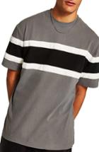 Men's Topman Oversize Colorblock T-shirt - Black