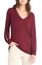 Women's Michael Stars Slit Sleeve Top, Size - Red