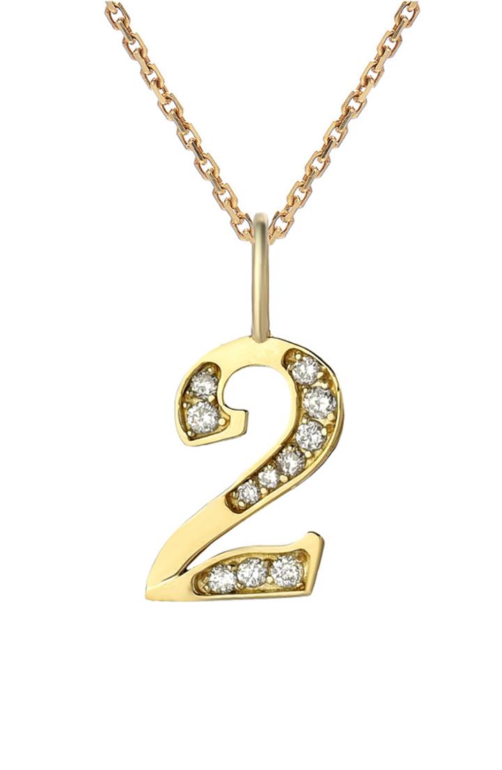 Women's Mini Mini Jewels Diamond Number Pendant Necklace