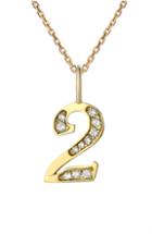 Women's Mini Mini Jewels Diamond Number Pendant Necklace