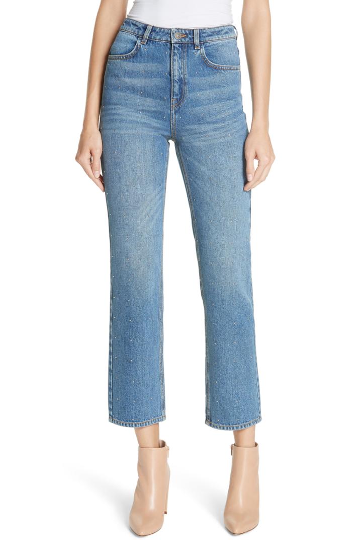 Women's A.l.c. Malone Studded Straight Leg Jeans